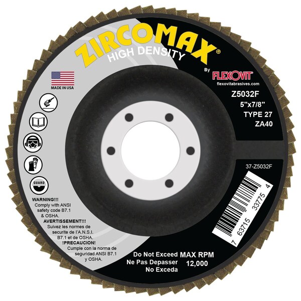 Flexovit FLAP DISC ZIRCOMAX 5 in X7/8 in 5X7/8 Z5032F - main